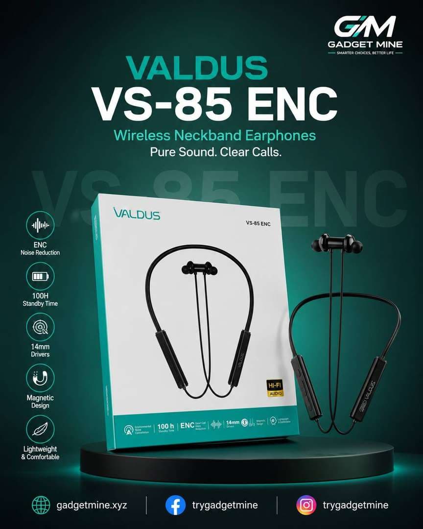 VALDUS VS-85 ENC Wireless Neckband Earphones